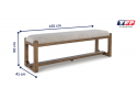 Dining Bench in Upholstery Fabric- Harrow